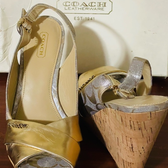 Coach Jessy in Gold 7.5 Wedges - Picture 6 of 10